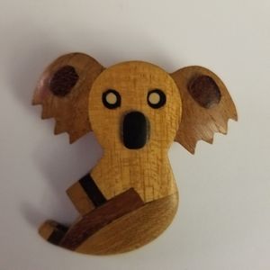 Cute Wooden Koala Pin